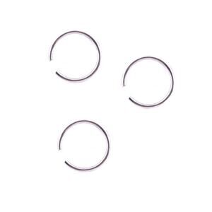 3 Silver Stainless Steel Nose Hoops 6mm